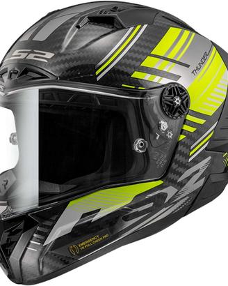 CASCO LS2 FF805 THUNDER NERO GIALLO IN CARBONIO