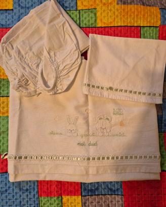 3 completi. Set lenzuolo bambini navicella