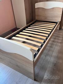 Letto testiera e pediera con rete ortopedica