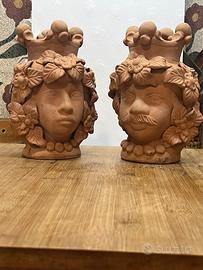 Teste di moro, coppia in Terra cotta