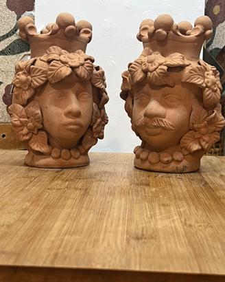 Teste di moro, coppia in Terra cotta