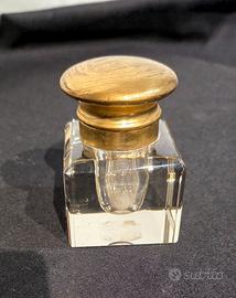 Antico Calamaio in Vetro e ottone fine 1800