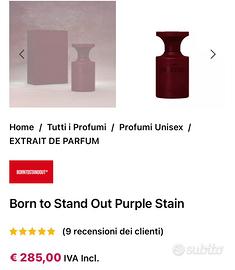 Profumo Born to stand out purple stain