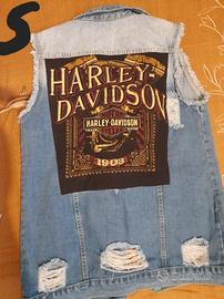 Gilet jeans con toppe Harley 