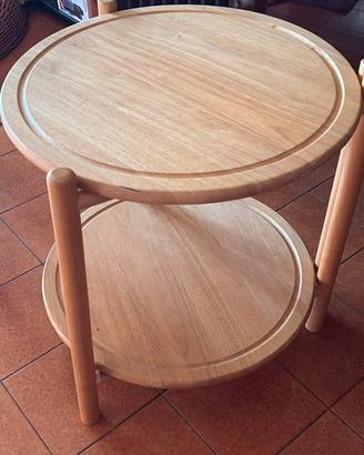 Tavolino Pieghevole in Legno con Vassoio Girevole