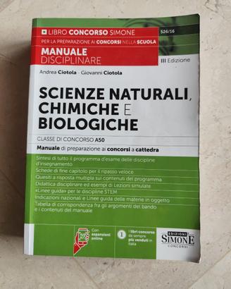 Manuale  Scienze naturali, Chimiche e Biologiche