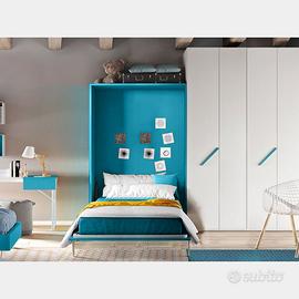 Letto a scomparsa una piazza e mezza CELESTE