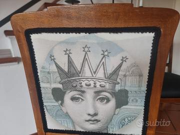 Coppia sedie motivi Fornasetti vera rarità 