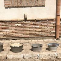 Antica vasca tinozza tino secchio in latta lamiera