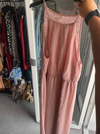 Vestito rosa antico lungo