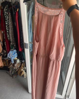 Vestito rosa antico lungo