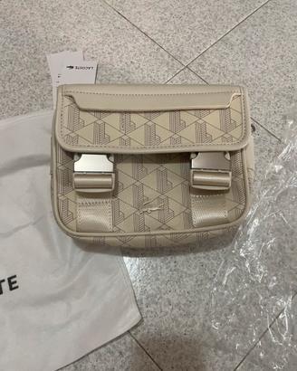 Tracolla lacoste monogram bianca
