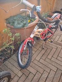 bicicletta berga raggio 14 bambino rossa