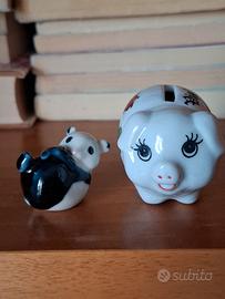 Soprammobile mini salvadanaio in ceramica