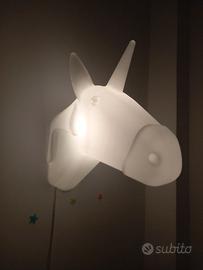 Lampada testa di unicorno