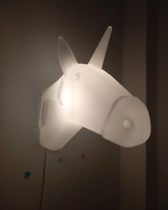 Lampada testa di unicorno