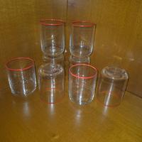 SET BICCHIERI BORDATURA ROSSA