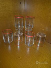 SET BICCHIERI BORDATURA ROSSA
