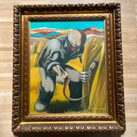 Quadro Mietitore al lavoro - Giuseppe Spampinato