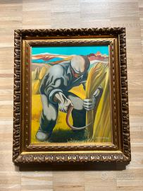 Quadro Mietitore al lavoro - Giuseppe Spampinato