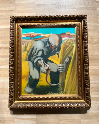 Quadro Mietitore al lavoro - Giuseppe Spampinato