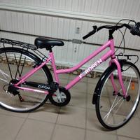 bici trekking donna rosa con sponsor 