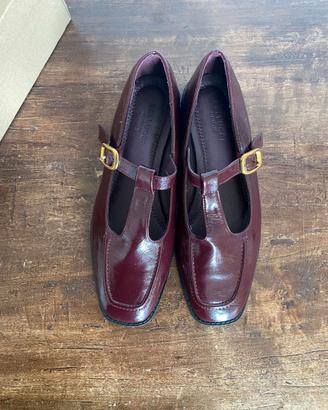 Ballerine con cinturino invernici bordeau n39.5/40