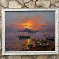 Quadro -Tramonto Ischitano- dipinto a olio