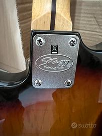 Chitarra elettrica con custodia e scatola.