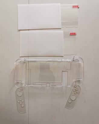 COVER TRASPARENTE E VETRO PROTEZIONE PER NINTENDO 