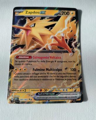 Carta Pokemon ZAPDOS EX originale