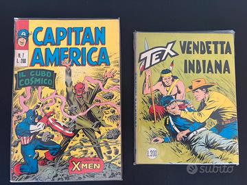 2 fumetti Tex e Captain America originali lire 200