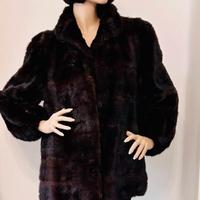 Giacca pelliccia visone marrone castagna vintage