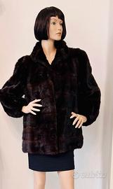 Giacca pelliccia visone marrone castagna vintage