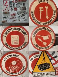 vintage collezione cartelli sicurezza  officina 