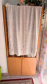 set tende da cucina ricamate panna con fiori