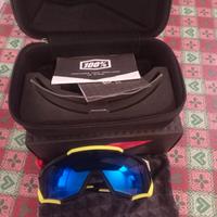 Occhiali 100% SPEEDTRAP BLACK YELLOW-ELECTRIC BLU