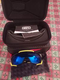 Occhiali 100% SPEEDTRAP BLACK YELLOW-ELECTRIC BLU