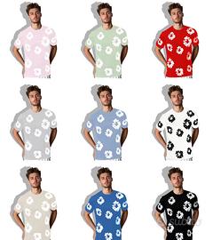 Stock ingrosso uomo t shirt floreali casual