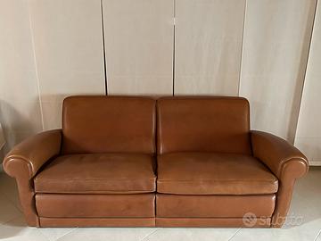 Divano di Baxter in pelle bovina marrone