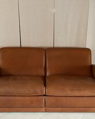 Divano di Baxter in pelle bovina marrone
