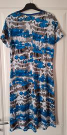 Abito donna manica corta azzurro nero