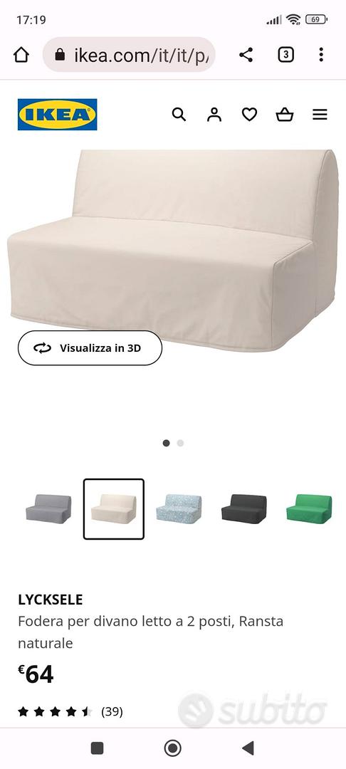 LYCKSELE fodera per divano letto a 2 posti, Ransta naturale - IKEA Italia