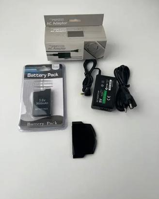 Batteria 3600mAh + Caricabatterie + Coperchio PSP