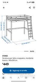 Letto a soppalco IKEA legno