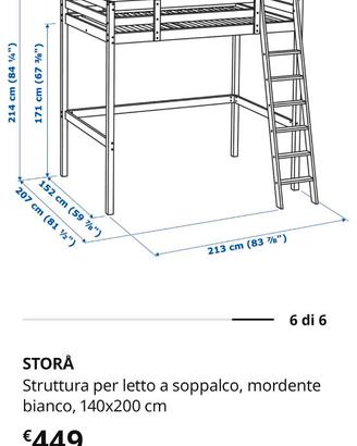 Letto a soppalco IKEA legno
