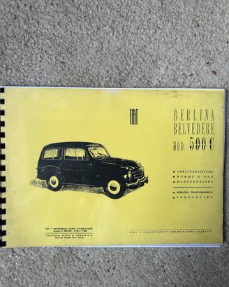 Libretto Manutenzione Fiat Berlina Belvedere 500c