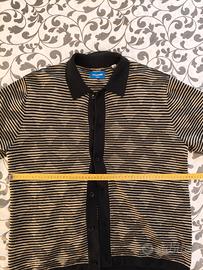 Cardigan a maniche corte a righe Nero/Verde