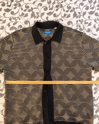 Cardigan a maniche corte a righe Nero/Verde