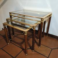 Tavolini in ottone e vetro 